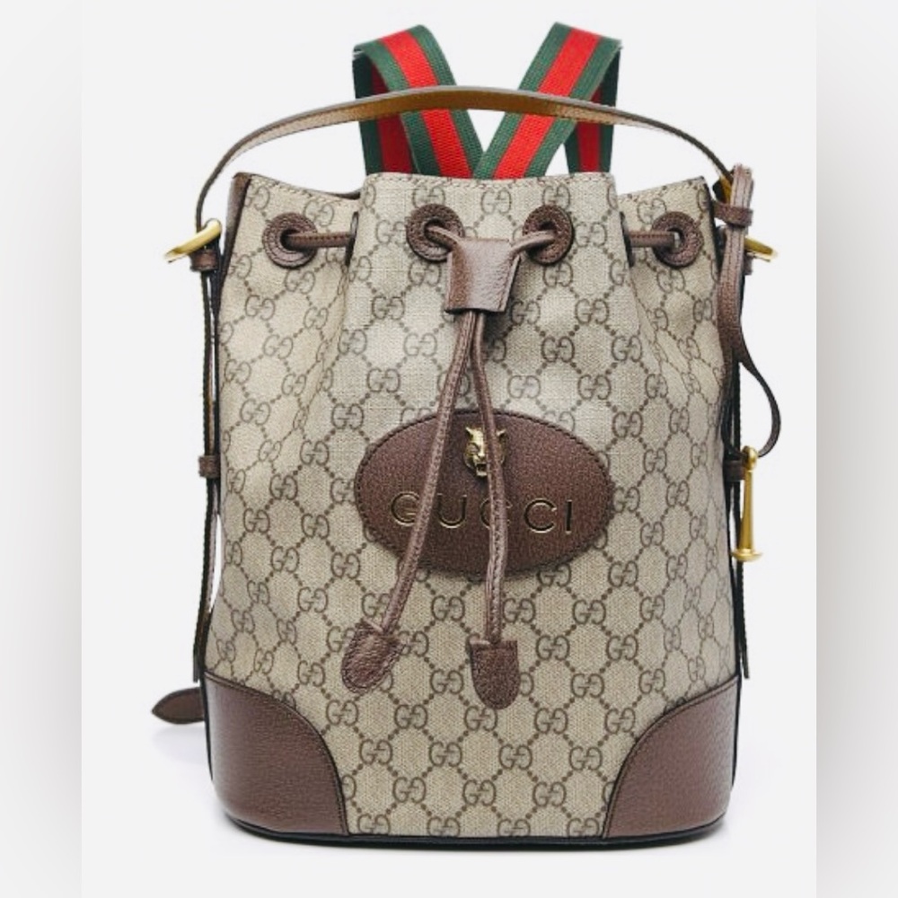 Gucci Beige and Brown Monogram Backpack